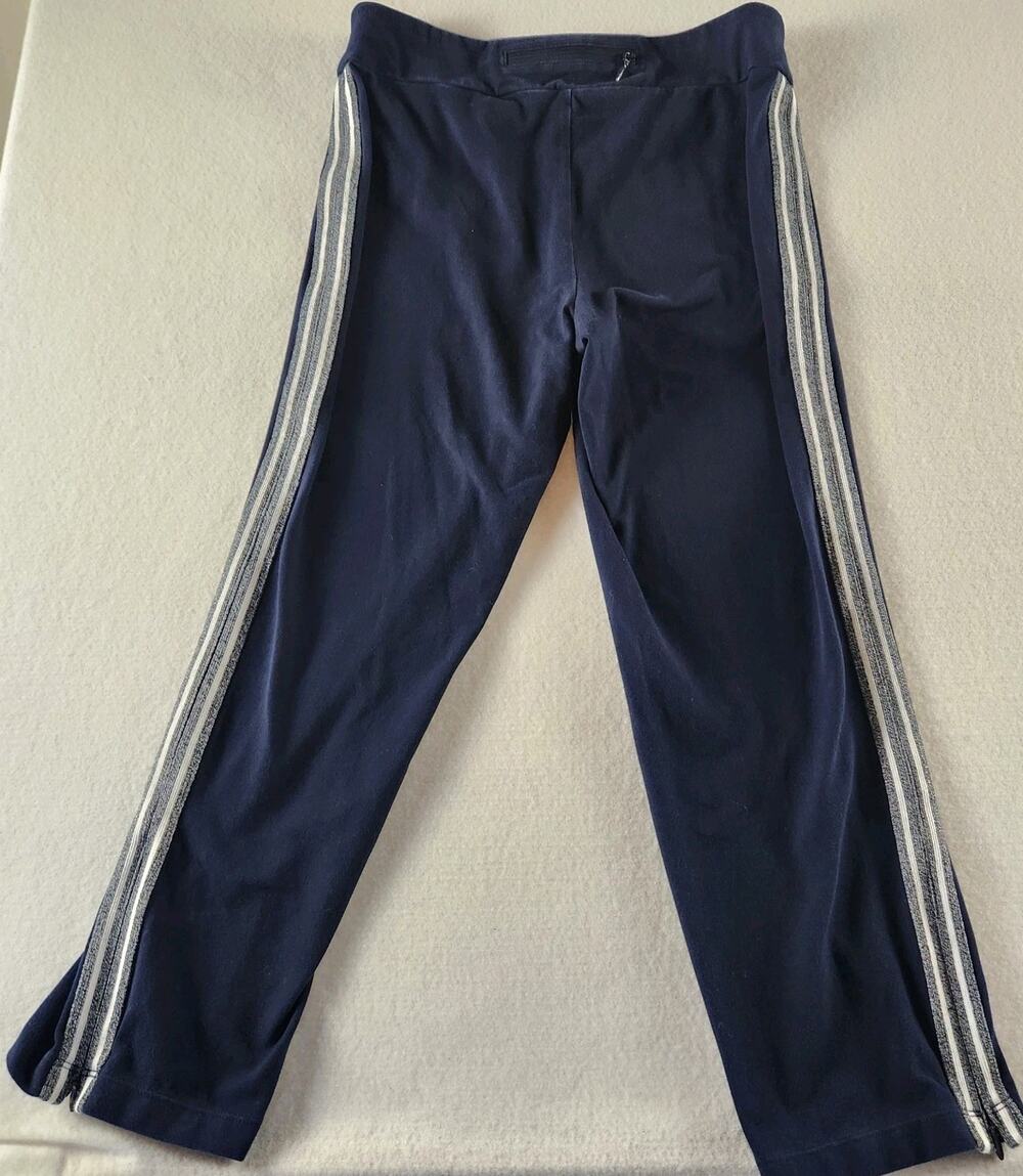 T By Talbots Navy Blue Side Stripe Straight Ankle Yoga Pants Size S